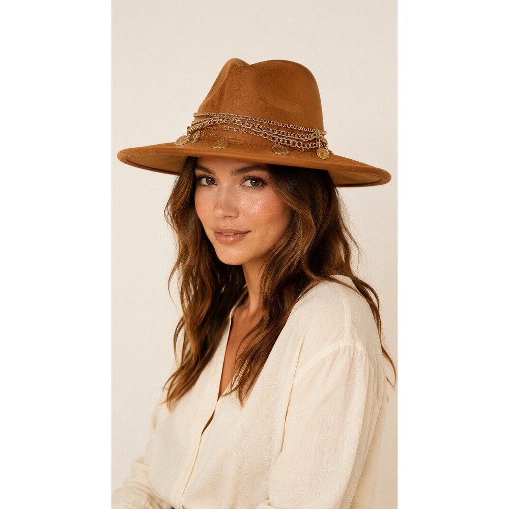 Forever 21 White Western Cowboy Hat with Band, Wide Brim Western Hat